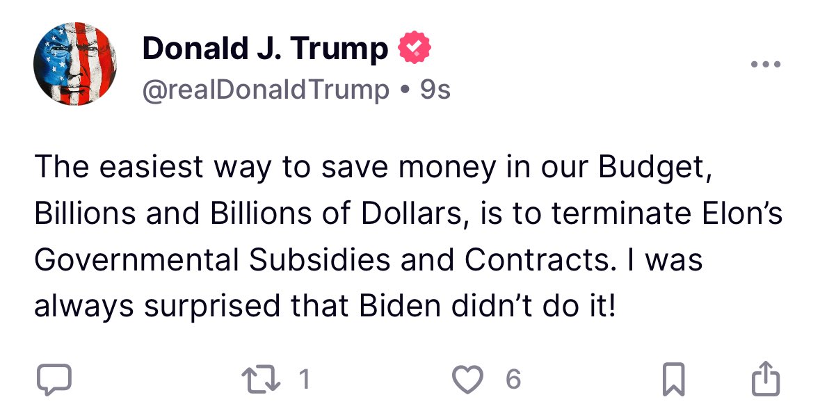 Trump threatens to take away Elon’s government contracts